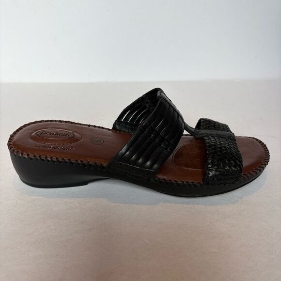 Dr. Scholls Black Leather Sandals Slip On Size 9 Betty Look new! - Picture 4 of 8